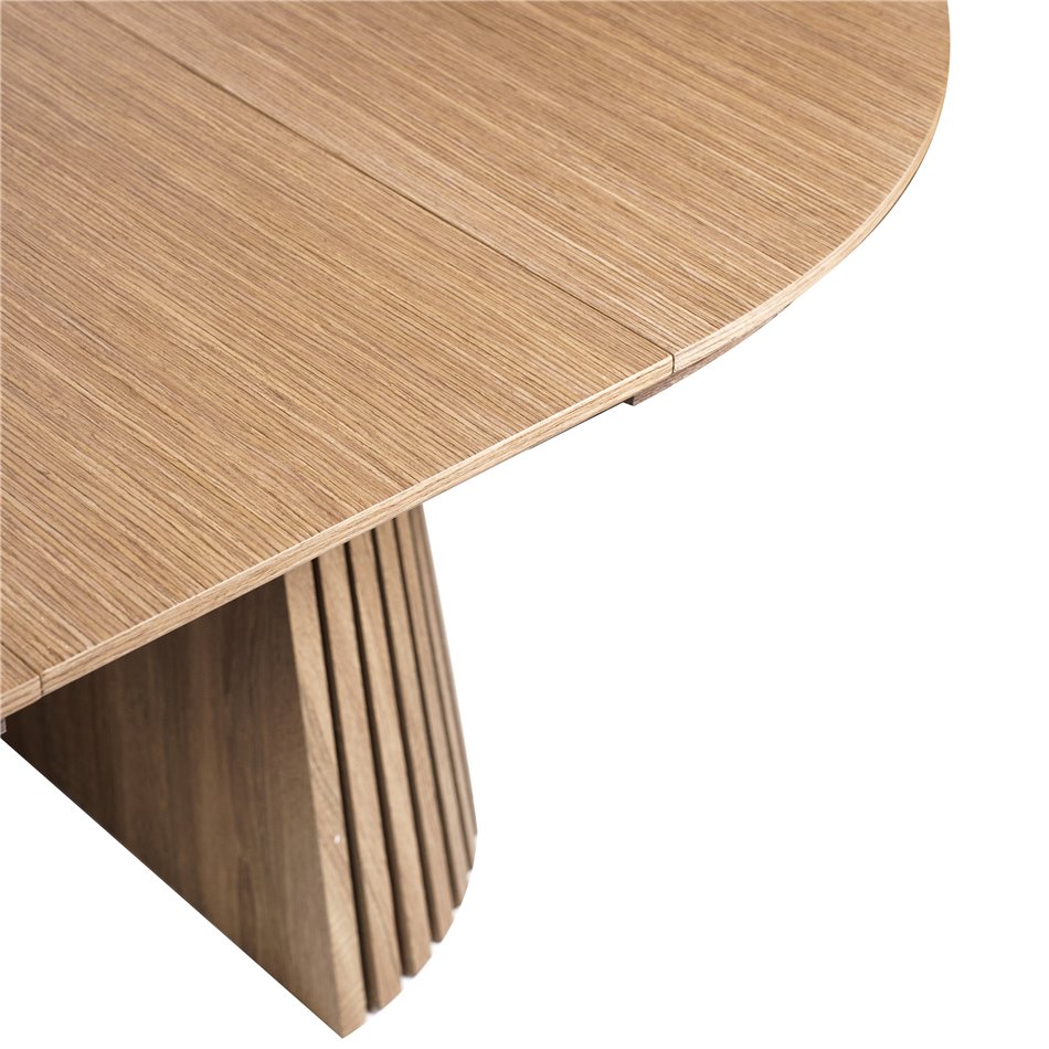 Extendable dining table Bermero, 25mm MDF/oak veneer, 120-200x120m H77cm