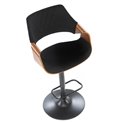 Bar stool H124, nut/black, H93-114x55x52cm