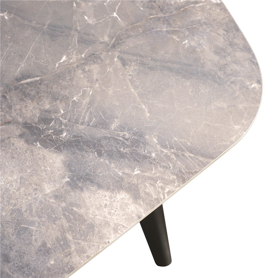 Extendable dining table Ratmo P022, sintered stone/metal, 160-240x90cm H75cm