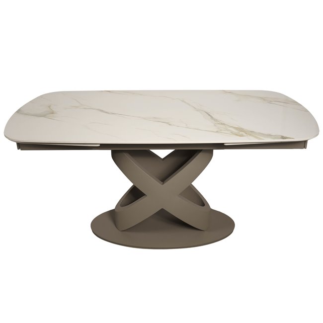 Extendable dining table Raton Y015, sintered stone/metal, 160-240x90cm H75cm