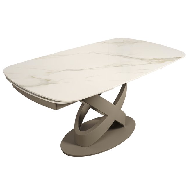 Extendable dining table Raton Y015, sintered stone/metal, 160-240x90cm H75cm