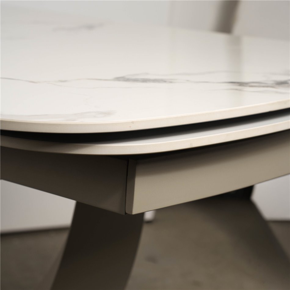 Extendable dining table Ruana 017, sintered stone/metal, 160-240x90cm H75cm