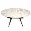 Extendable dining table Raon Y043, rotating, sintered stone/metal, 90-160x160cm H75cm