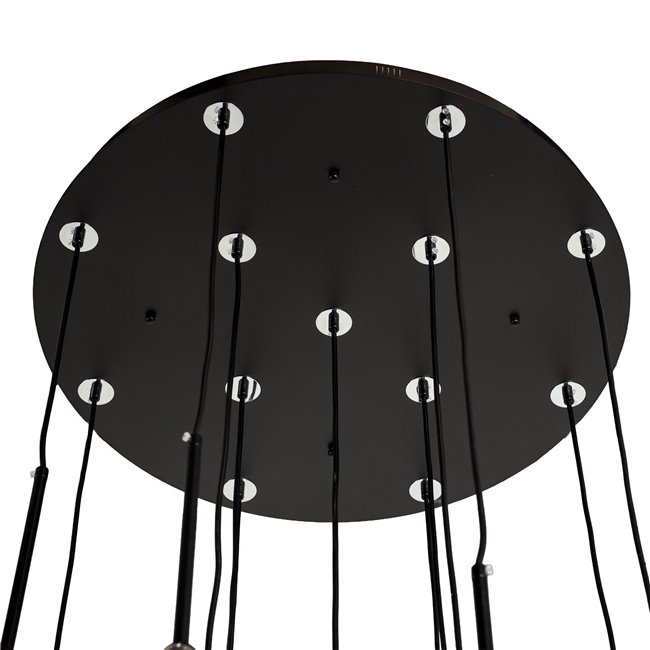 Подвесной светильник Molare 10, дымчатое стекло/черный, H200cm, D60cm, LED 39W, 3000K