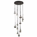 Подвесной светильник Molare 10, дымчатое стекло/черный, H200cm, D60cm, LED 39W, 3000K