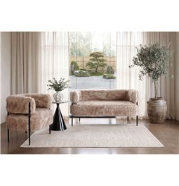 Armchair Lilja Soft, beige, H73x76x57cm, seat height 47cm