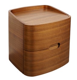 Night stand Raften, walnut veneer/MDF, H51x51x45cm