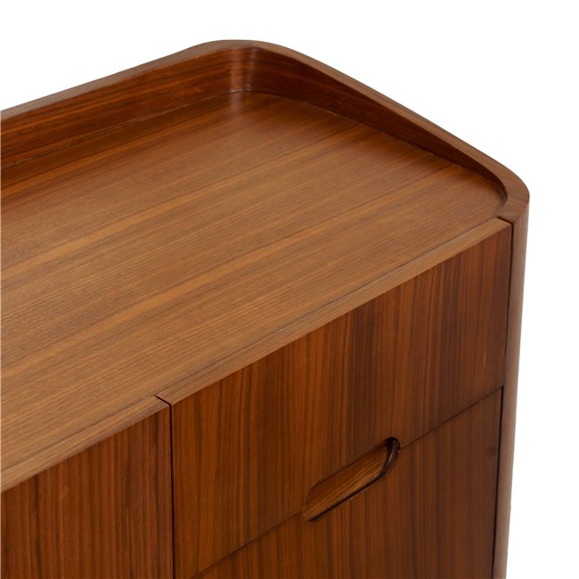 Буфет Raften 4, 4 двери/4 ящикa, шпон из орехового дерева/MDF, H80x180x45cm