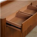 Буфет Raften 4, 4 двери/4 ящикa, шпон из орехового дерева/MDF, H80x180x45cm