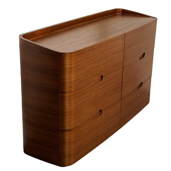 Комод Raften 6, шпон из орехового дерева/MDF, H84x140x45cm