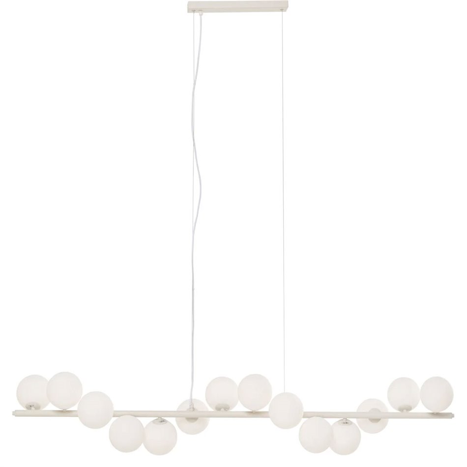 Pendant lamp Scala Milky, white/beige, H29-150x150x28.5cm, G9x14 9W(MAX)
