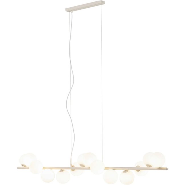 Pendant lamp Scala Milky, white/beige, H29-150x150x28.5cm, G9x14 9W(MAX)