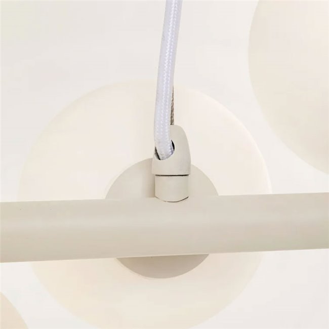 Pendant lamp Scala Milky, white/beige, H29-150x150x28.5cm, G9x14 9W(MAX)