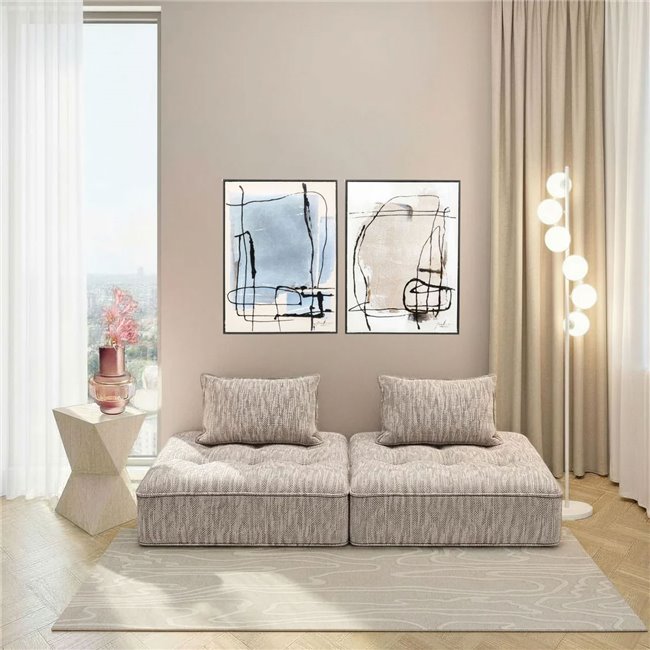 Торшер Scala Milky, белый/бежевый, H160x29x29cm, G9x6 9W(MAX)