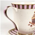 Фарфоровая кружка с блюдцем в подарочной коробке, 350ml, H10x21x13cm