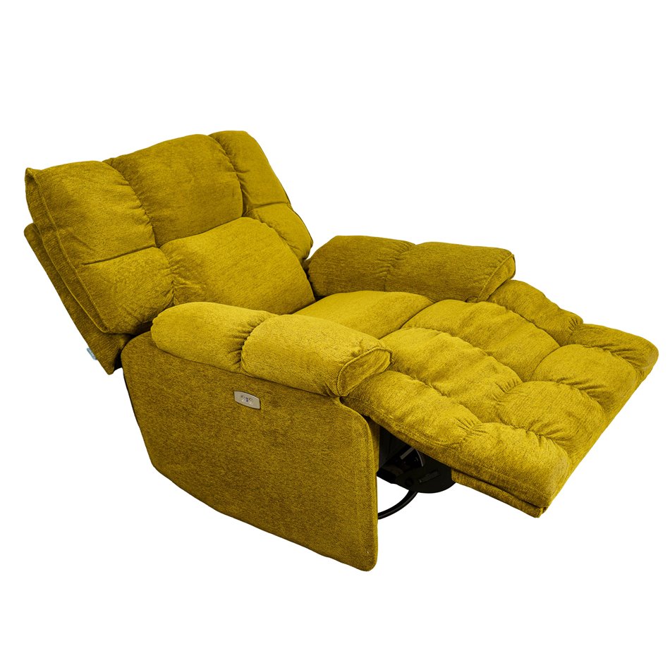 Electric recliner/rocking chair Hogel, green, swiwel, H106x106-174x95cm