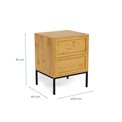 Bedside table Almdale, steel/MDF, H61x40x45.6cm