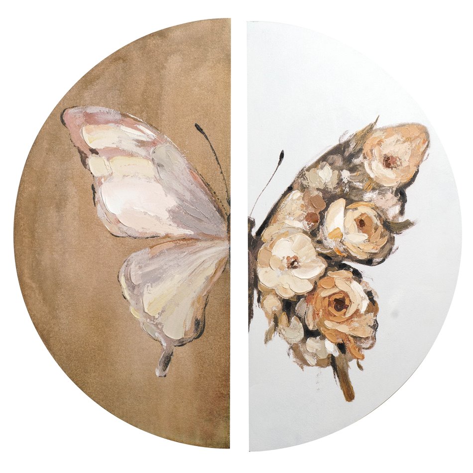 Картина маслом Butterfly, набор из 2 шт. 80x40cm, 80x80cm