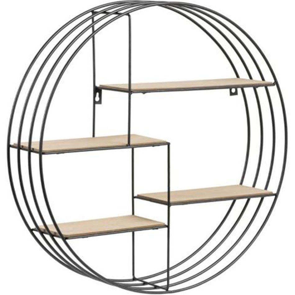Wall shelf Adark, black/natural, H10cm, D45cm