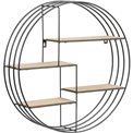 Wall shelf Adark, black/natural, H10cm, D45cm