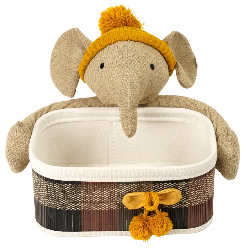Basket Elephant M, bamboo, H12x28x18cm