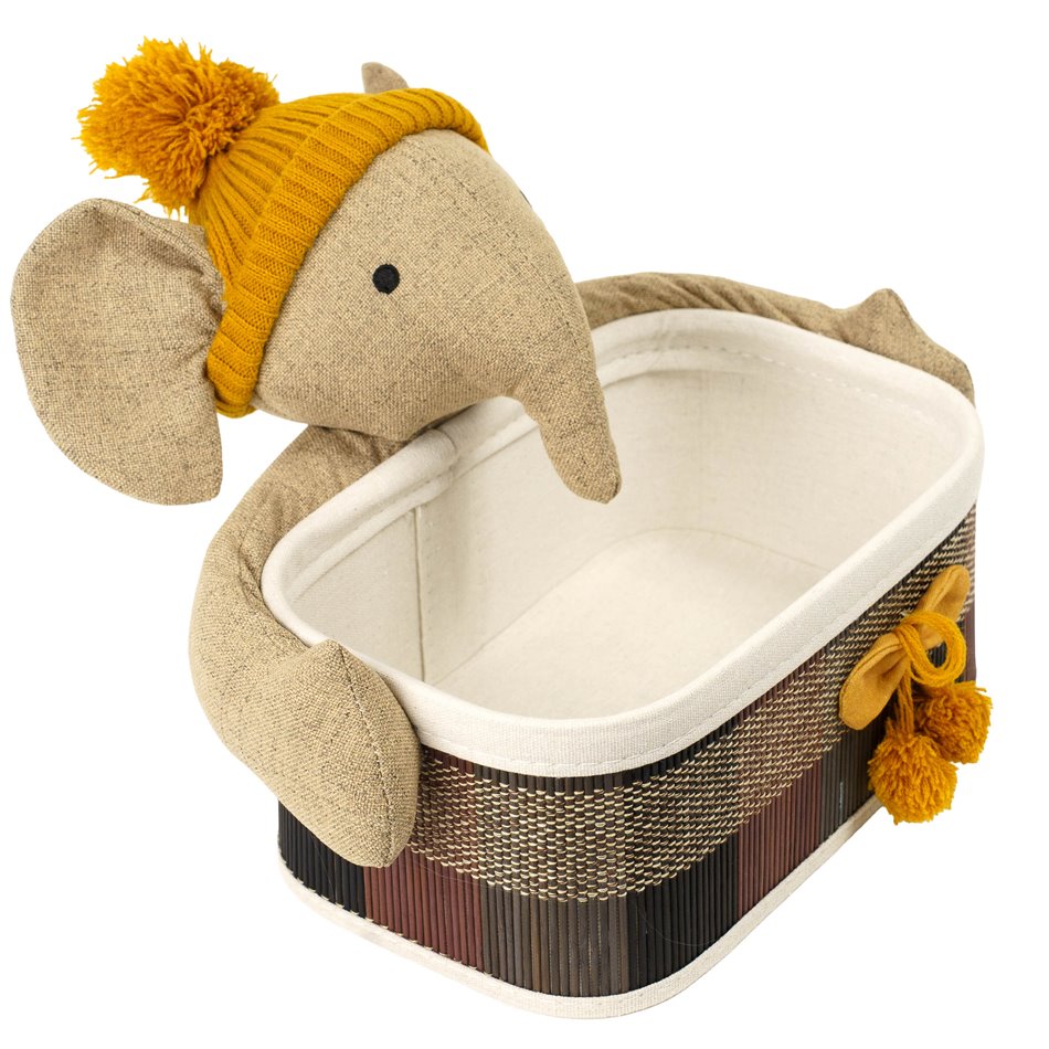 Basket Elephant M, bamboo, H12x28x18cm