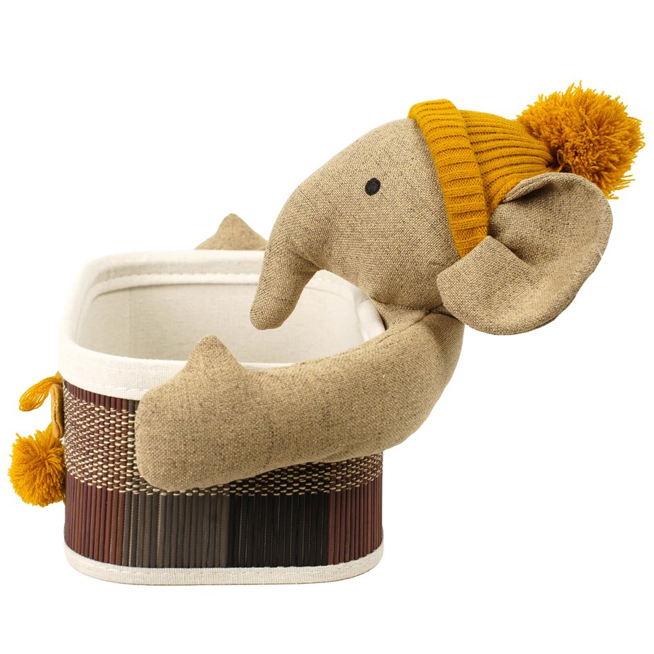 Basket Elephant M, bamboo, H12x28x18cm