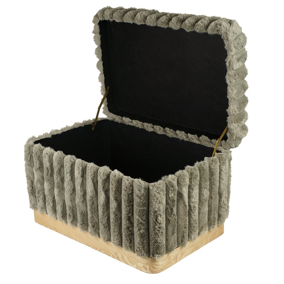Bench with storage box Fardi L, taupe, H40x63x43cm
