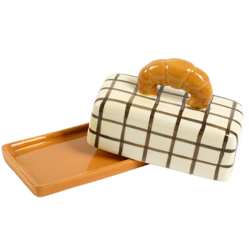 Butter dish with lid Croissant, ceramic, H12x18.1x9.8cm