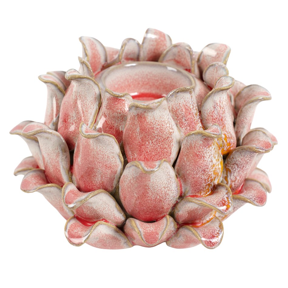 Candle holder Pink, ceramic, H10.5x14.5x14.5cm