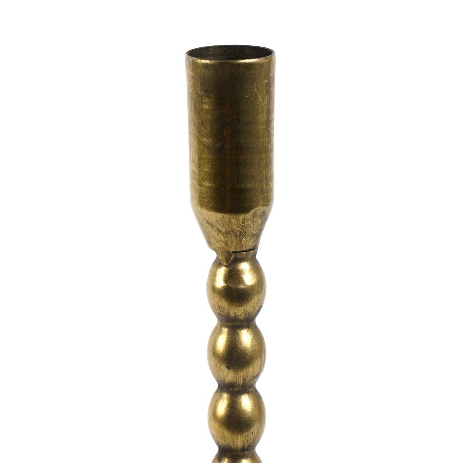 Candle stick Brown, metal, brass color, H26cm, D10cm