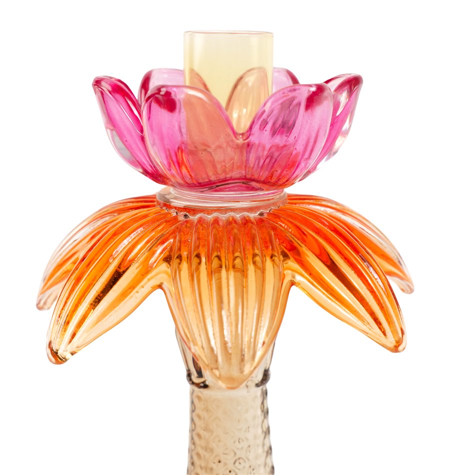 Candle stick Palm, glass, H26cm, D25cm