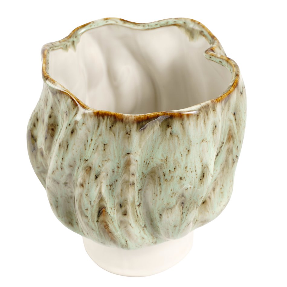 Vase Green, stoneware, H24x21x21cm