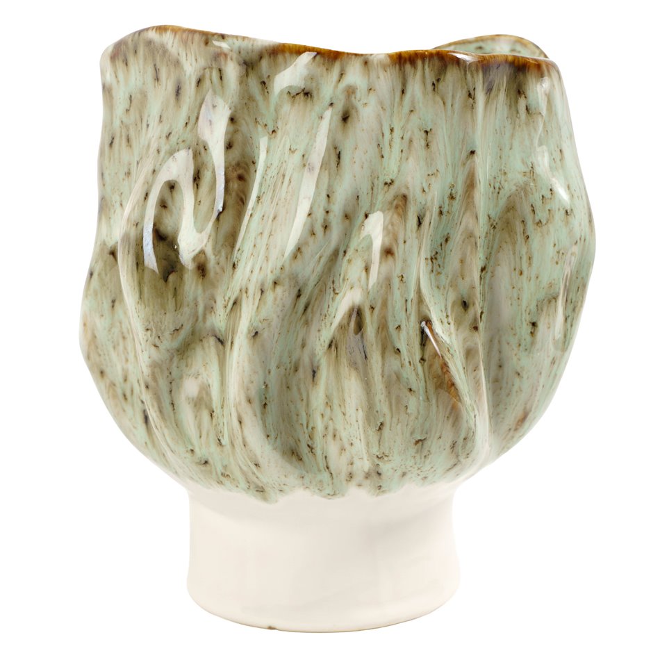 Vase Green, stoneware, H24x21x21cm