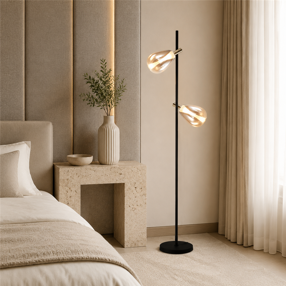 Торшер Rigonda amber, H155x40x25cm, LED 10.8W, 3000K, 1450lm