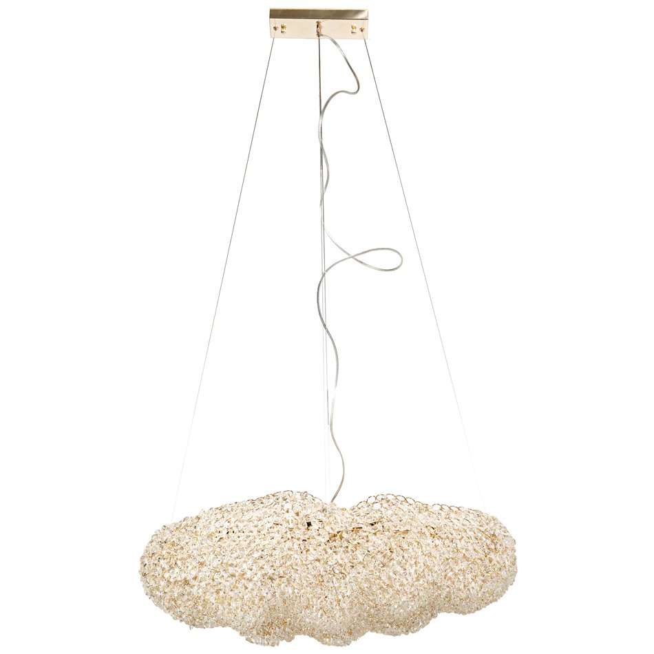 Pendant lamp Igate L, transparent/gold color, H200x80x40cm, E14x10 40W(MAX)
