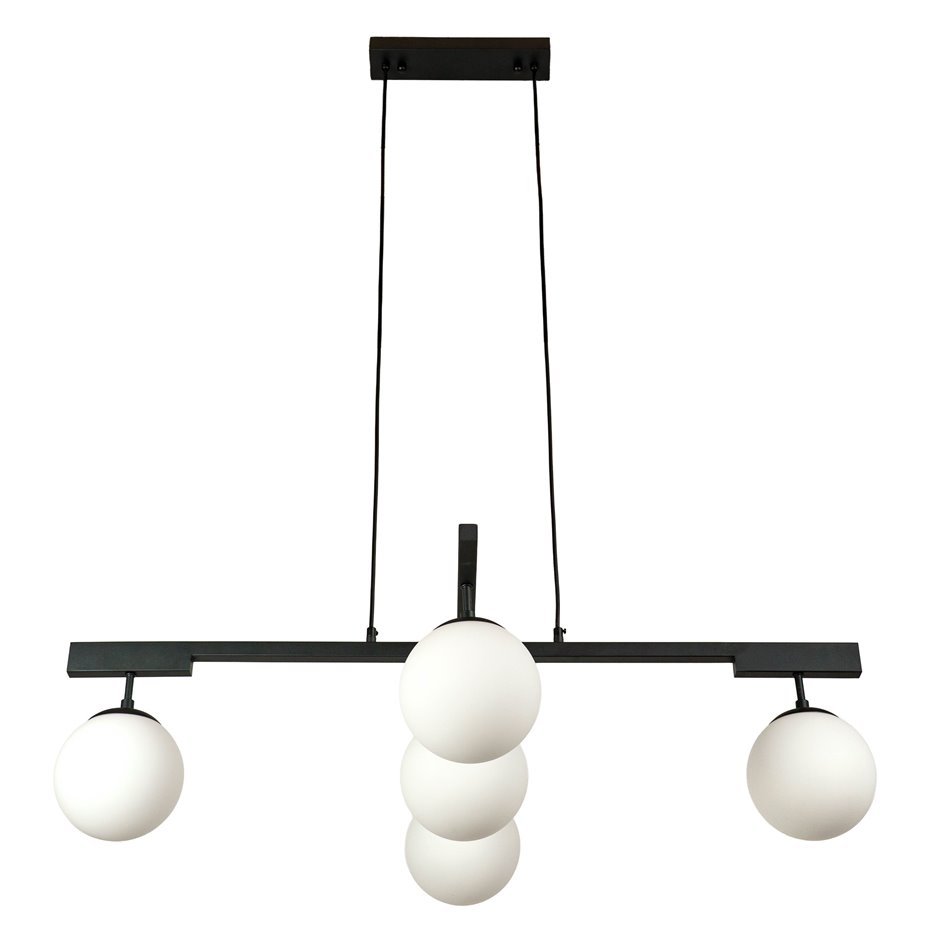 Подвесной светильник Ince, черный/белый, H96-120x68x26cm, E27x5 60W(MAX)