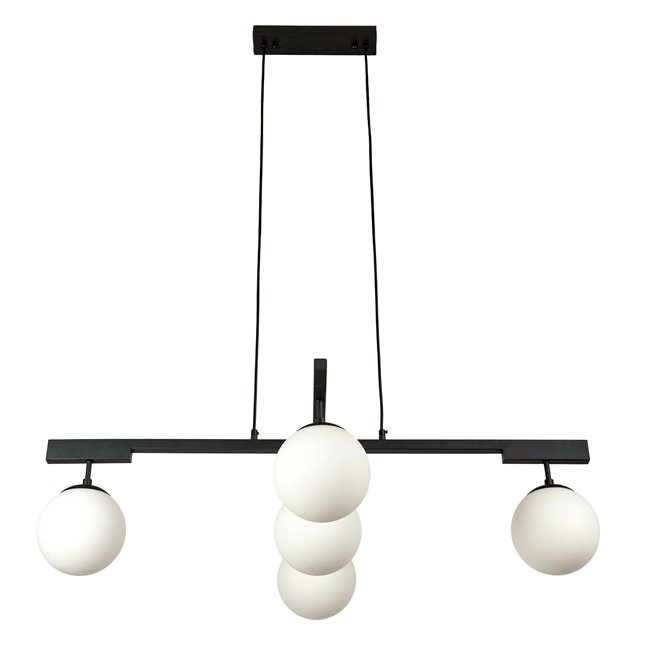 Подвесной светильник Ince, черный/белый, H96-120x68x26cm, E27x5 60W(MAX)