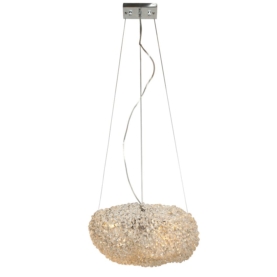 Pendant lamp Igate S, transparent/chrome, 40x20cm, E14x4 40W(MAX)