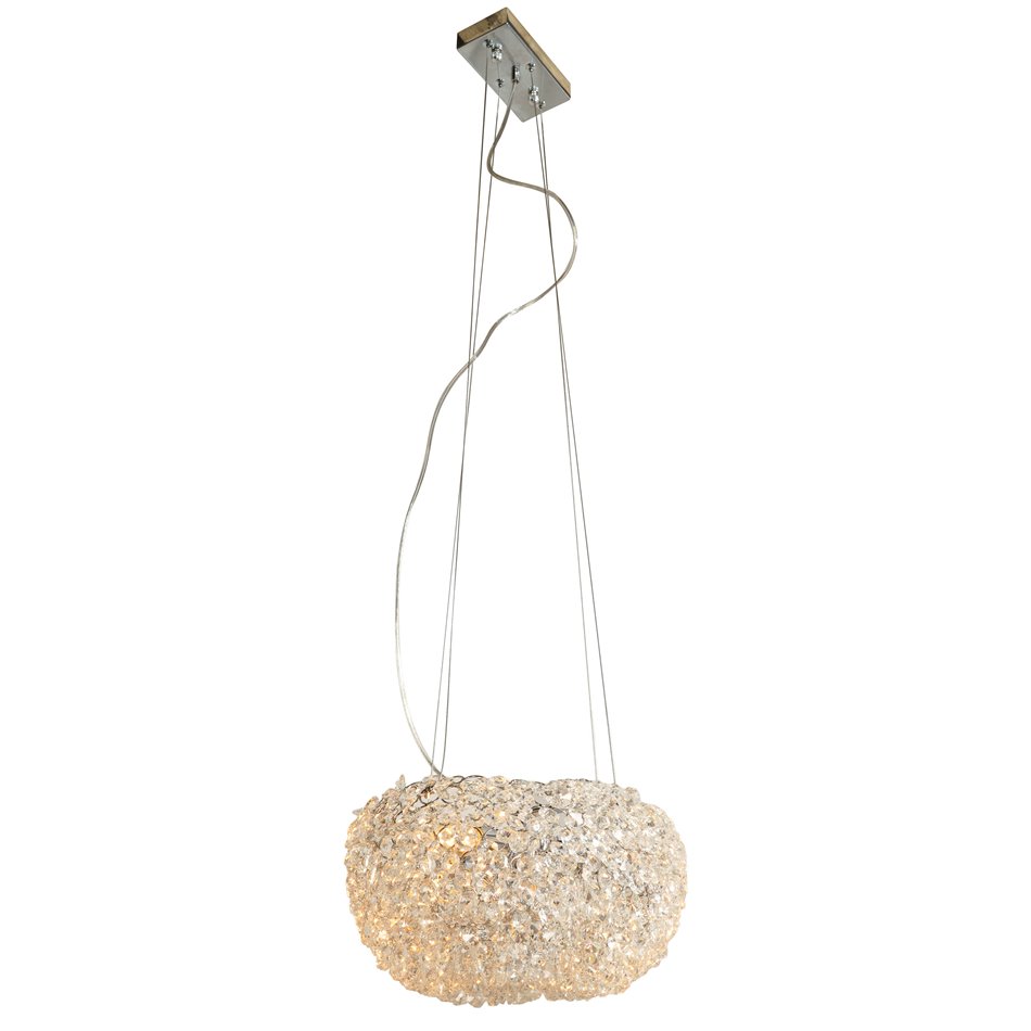 Pendant lamp Igate S, transparent/chrome, 40x20cm, E14x4 40W(MAX)