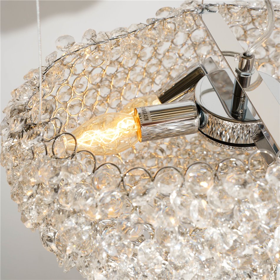 Pendant lamp Igate S, transparent/chrome, 40x20cm, E14x4 40W(MAX)
