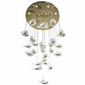 Подвесной светильник Yabukko, прозрачный/золотой цвет, D80cm, LEDx26 4W, LEDx8 3W, 3000K/4000K/6000K