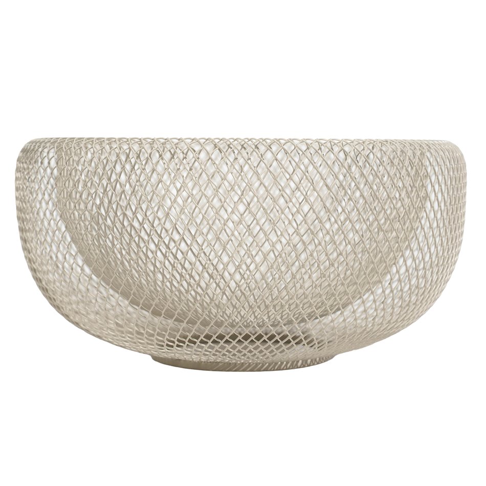 Fruit basket Mayaj, metal, beige, H12.4cm, D27cm