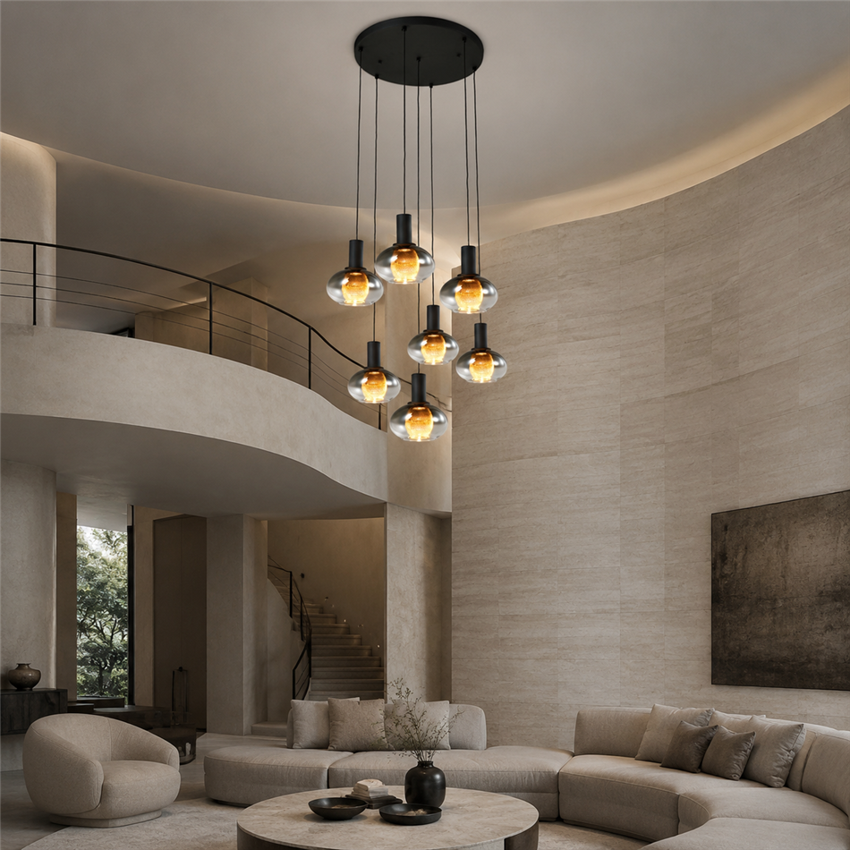 Pendant lamp Roales 7R, H19-165x41x41cm, LED 42W, 3000K, 518lm