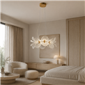 Pendant lamp Smilde 60, transparent/gold color, H30-110cm, D60cm, LED 80W, 3000K/4000K/6000K, 5040lm