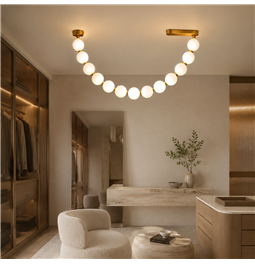 Подвесной светильник Illo white 83, белый/медный цвет, H30-60x83-120x8cm, LED 22W, 3000K, 2200lm