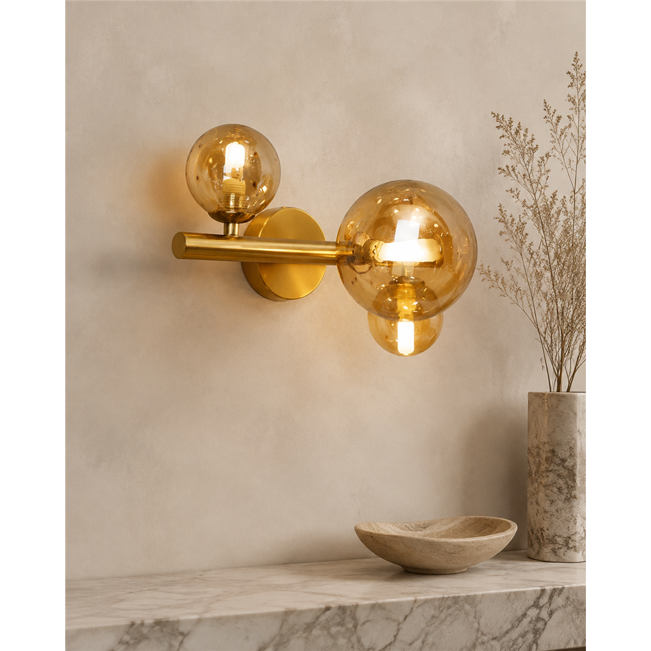 Wall lamp Rade II, amber, 28x21x H19cm, G9x3 5W(MAX)