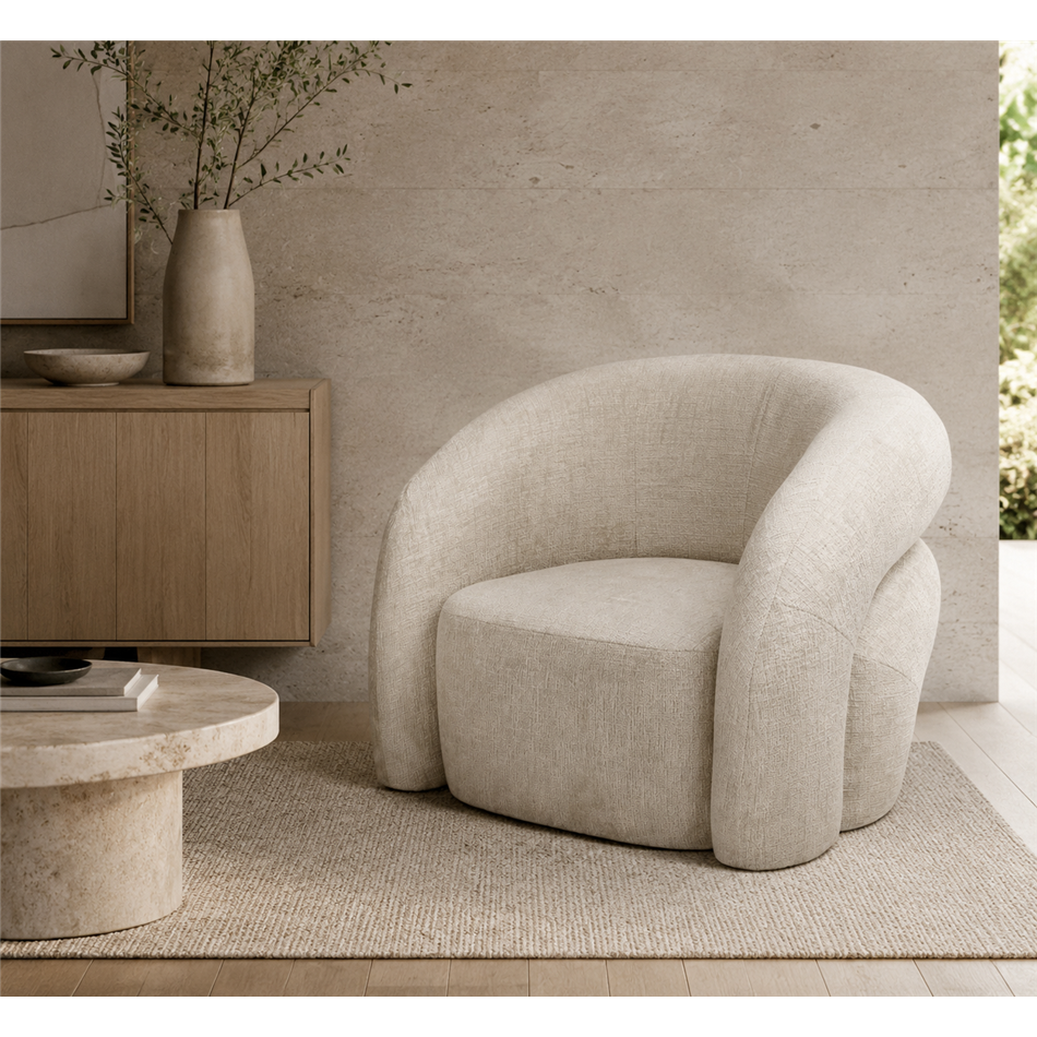 Swivel chair Vally, taupe 111, rotatable 360 degrees, H89x87x72cm, seat height 40cm