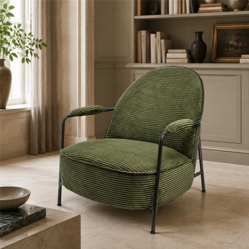 Lounge chair Oterro, 371 olive/dark gray, H76x58x73cm, seat height 36cm