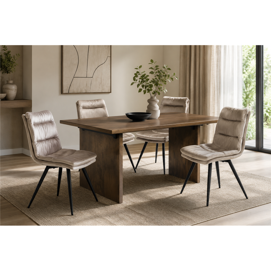 Dining chair Arina, taupe, H84x45x47cm, seat height 40cm